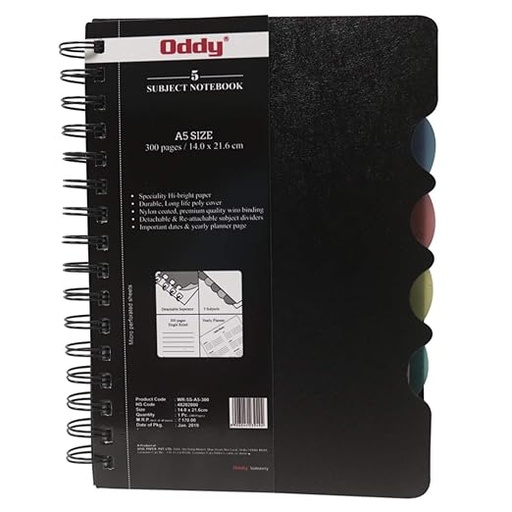 [P4688] Oddy Wiro Notebook A5 300 Page Diary (B40)