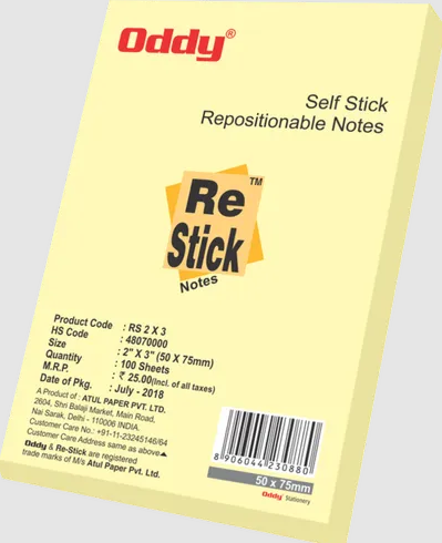[P3394] Oddy Sticky Notes 2x3 Yellow (B100)