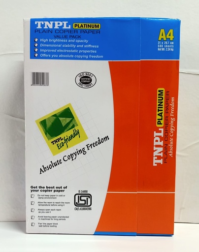[P1754] TNPL Platinum A4 75 Gsm 2.3 Kg (B10)