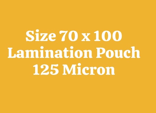 [P3904] 70x100 125 Micron Lamination Pouch-Pack Of 100