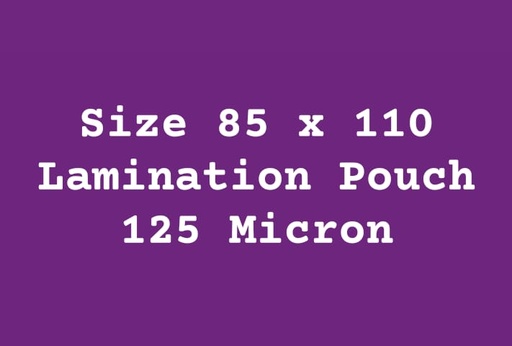 [P3912] 85x110 125 Micron Lamination Pouch-Pack Of 100