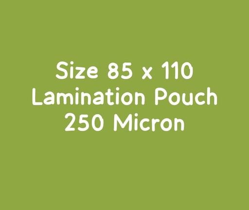 [P3914] 85x110 250 Micron Lamination Pouch-Pack Of 100