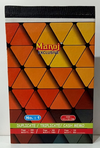 [P4550] Cash Memo Book (No.1)  Pack Of 5