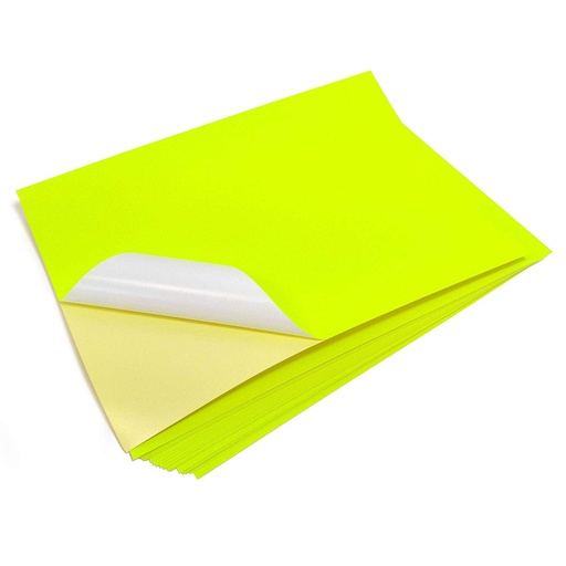 [P2502] Desmat Flourocent Sticker Lemon Yellow A4-Pack Of 75