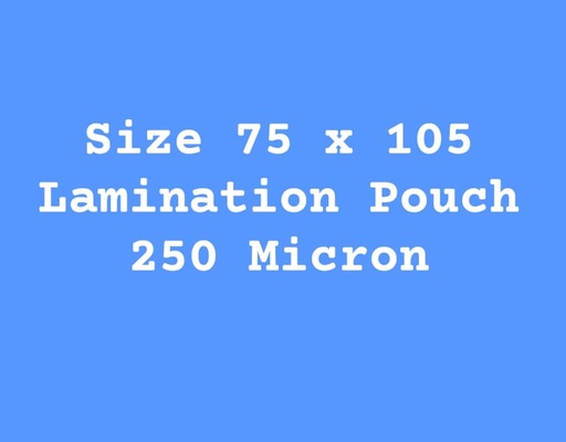 [P3910] 75x105 250 Micron Lamination Pouch-Pack Of 100