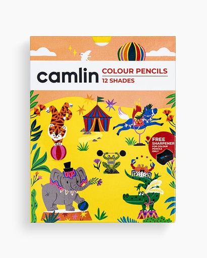 [P3462] Camlin Colour Pencils Half Size Assorted 12 Shades