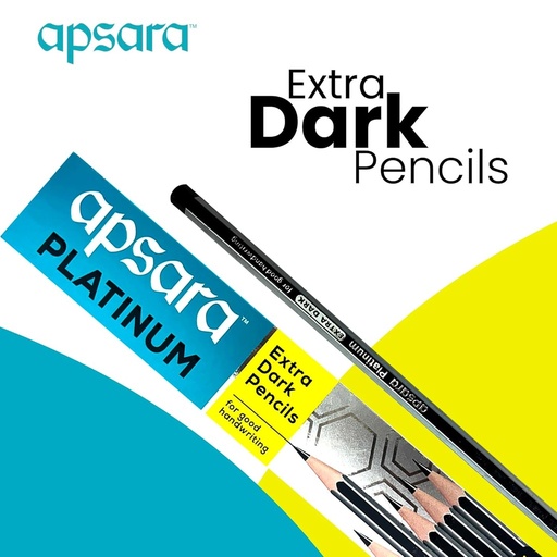 [P3350] Apsara Platinum Extra Dark Pencils-Pack Of 10