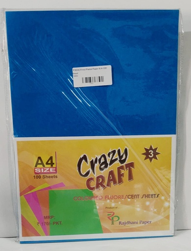 [P3836] INC Fluorescent Paper Sky Blue A4 80 Gsm Pack Of 100 (B120)