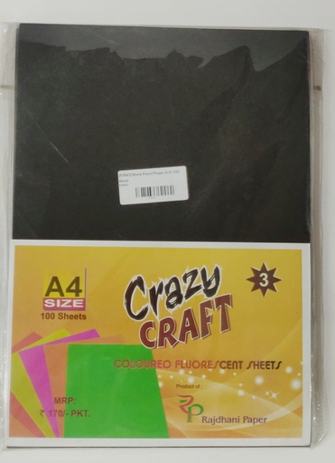 [P3843] INC Fluorescent Paper Black A4 80 Gsm Pack Of 100 (B120)
