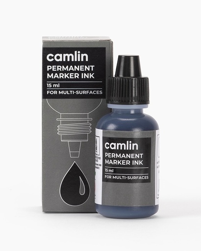 [P4154] Camlin Permanent Marker Ink Black 15ml (B40)
