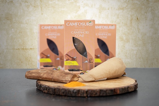 [P4918] Camfosure Sandal Camphor Cone (Air Freshener & Mosquito Repellent)