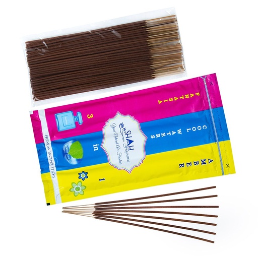 [P4968] Premium Agarbatti 3in1 (120 gram) Fantasia/Amber/Cool Waters